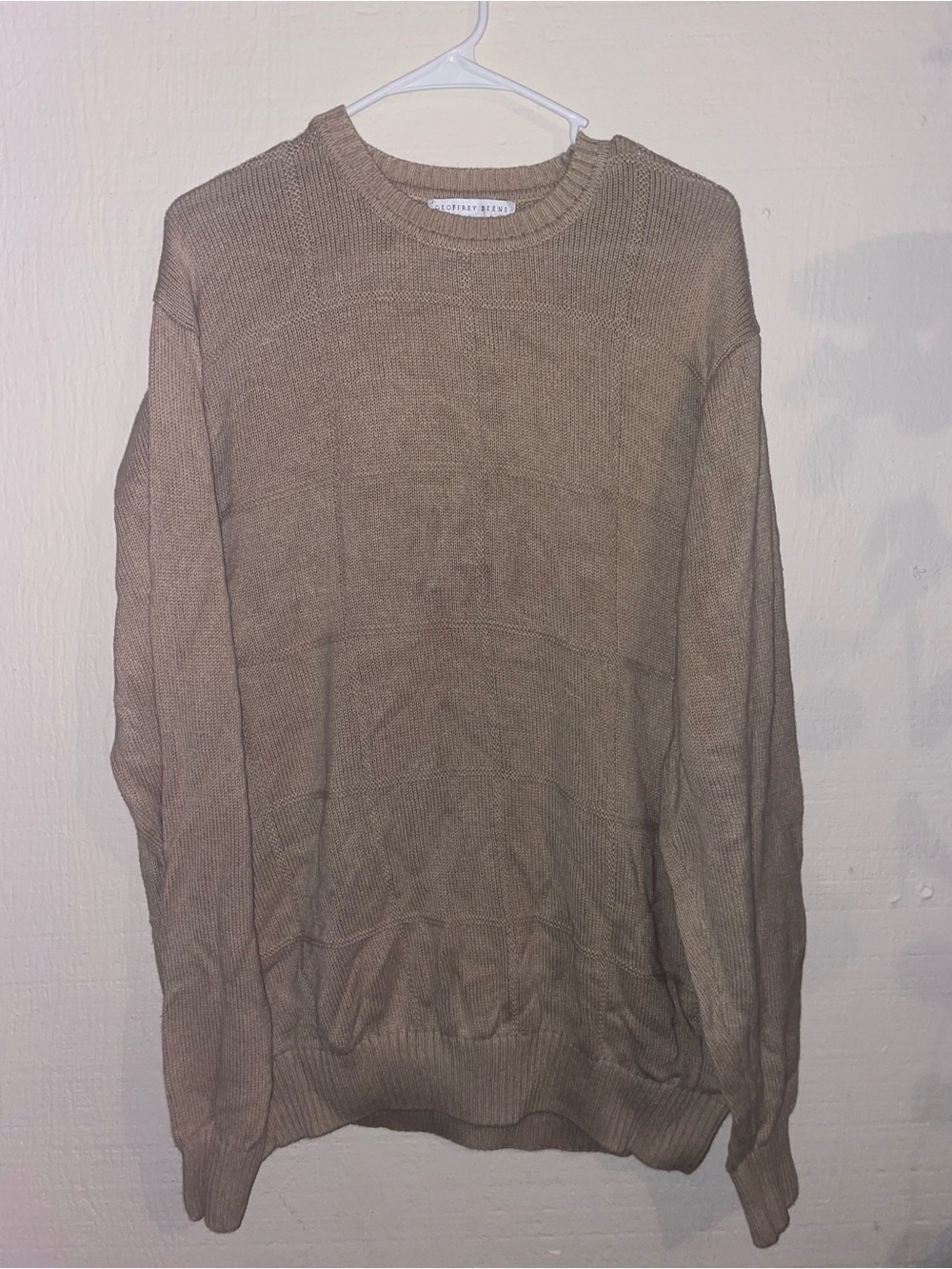 Geoffrey Beene textured panel knit sweater